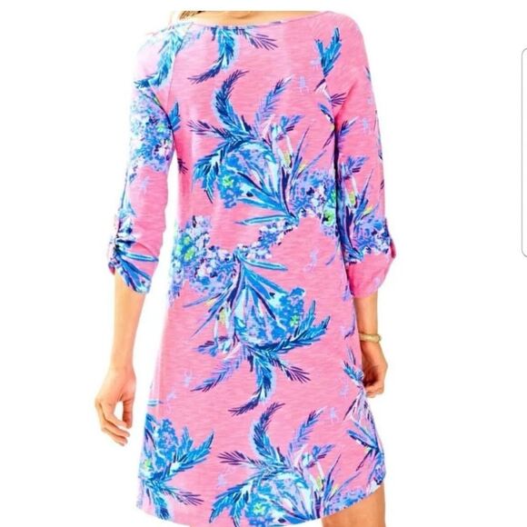 Lilly Pulitzer Surfcrest dress tiki pink Out on a limb print M - Picture 2 of 12